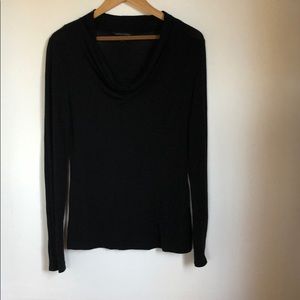 Banana Republic Cowl Neck Long Sleeve Top Black